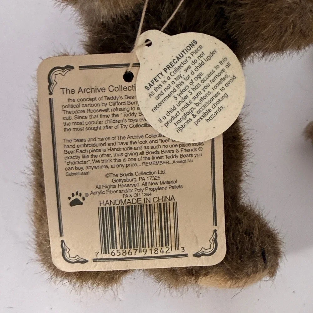 Boyds Bears Archive Series Miniature Jointed Teddy Bear Plush Set of 2 -‎ 5.5